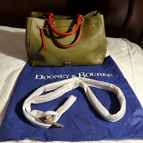 Dooney & Bourke Handbags - DOONEY & BOURKE Pebble Grain Zip Satchel with Magnetic Snap Closure…….